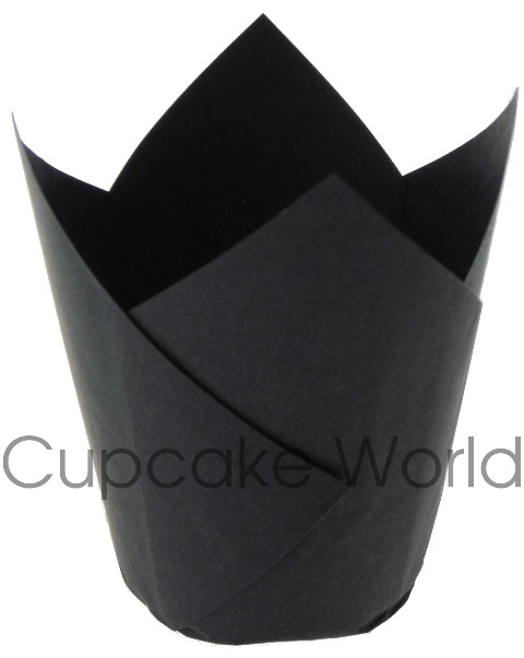 100PC CAFE STYLE BLACK PAPER CUPCAKE MUFFIN WRAPS STANDARD